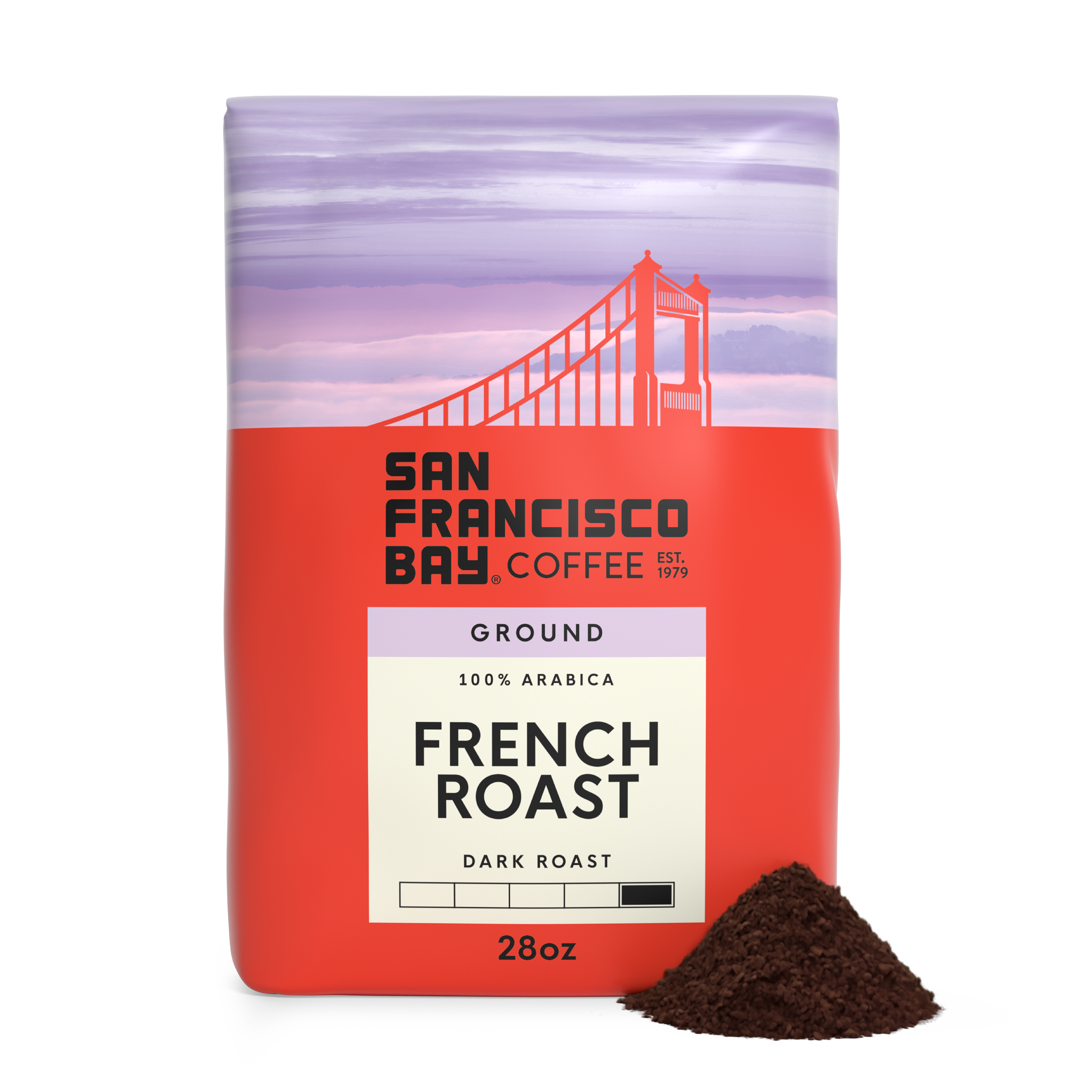 French Roast Ground Coffee Beans, 28 oz Bag | SF Bay Coffee