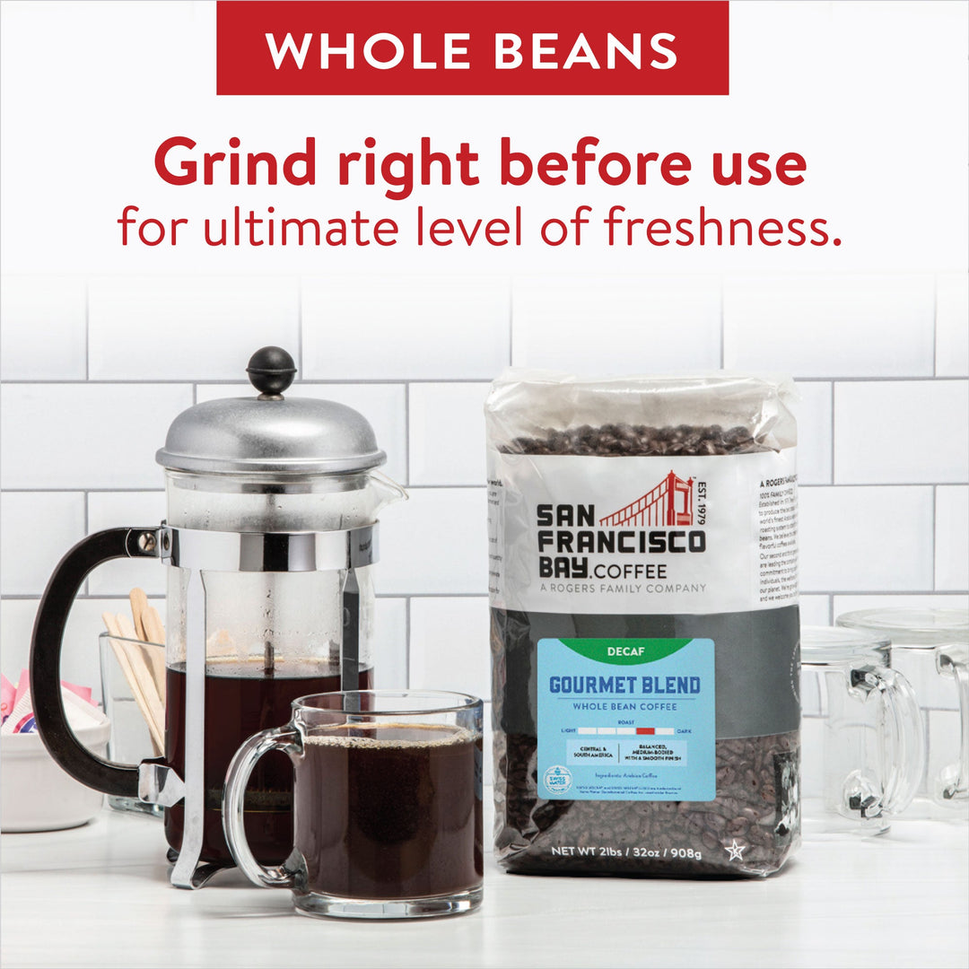 Decaf Gourmet Blend Whole Bean, 2 lb Bag