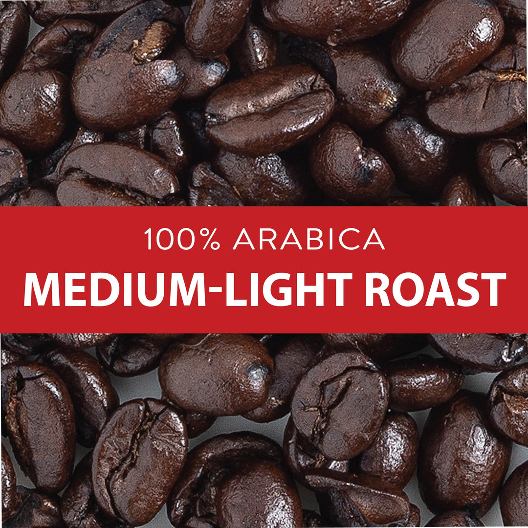 100% Arabica medium-light roast