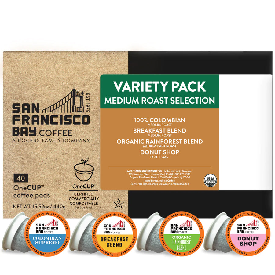 Medium Roast Selection Variety Pack OneCUP™ Coffee Pods, 40 Count - San Francisco Bay Coffee
