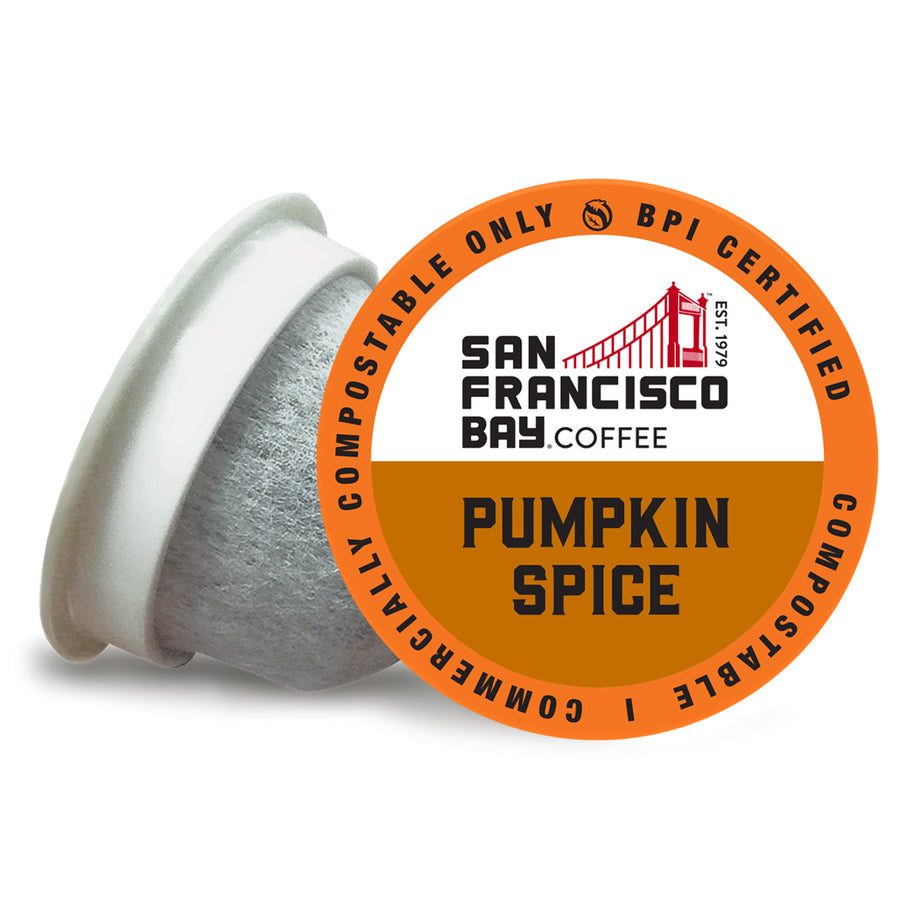 Pumpkin Spice OneCUP Coffee Pods. Medium Roast. Classic Pumpkin, Cinnamon and Nutmeg. Central & South America.