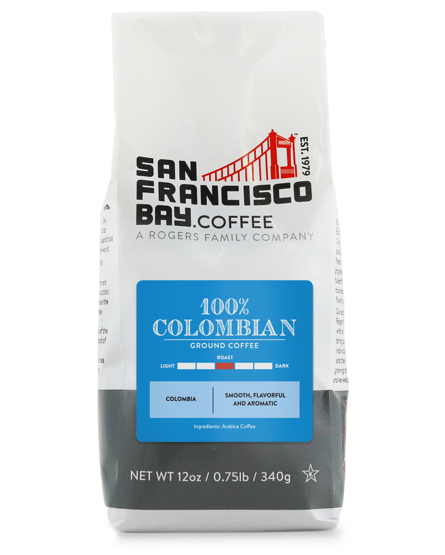 100% Colombian, Ground, 12 oz Bag - San Francisco Bay Coffee