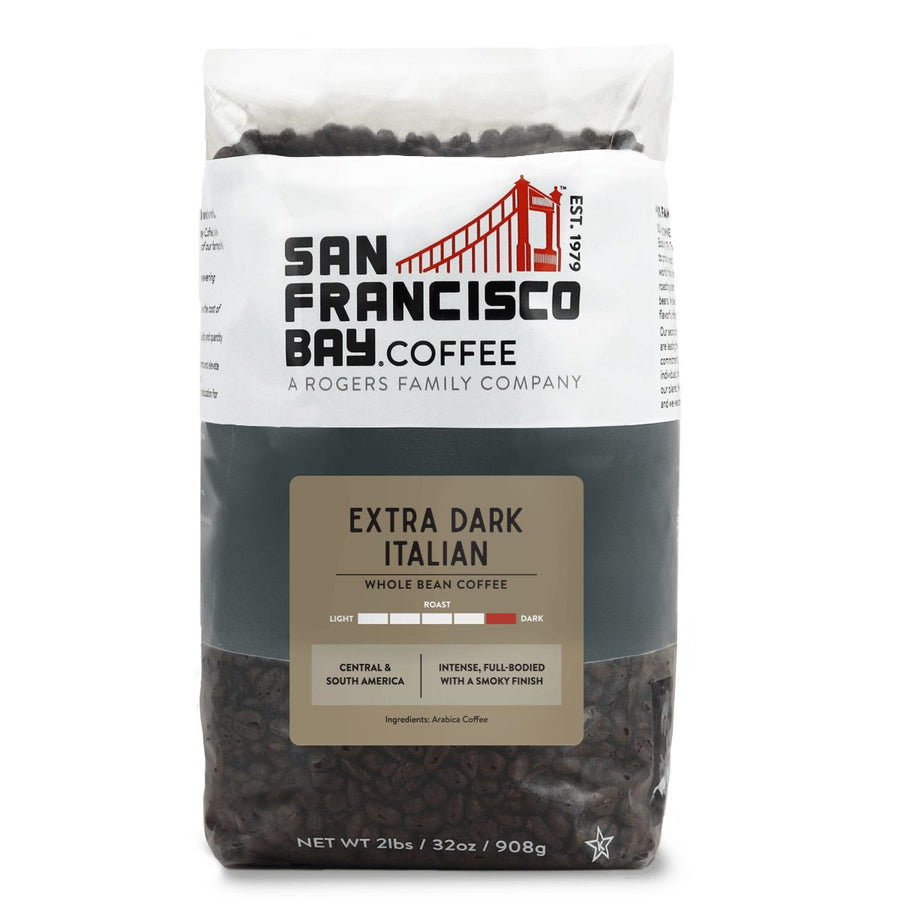 Extra Dark Italian Whole Bean, 2 lb Bag - San Francisco Bay Coffee