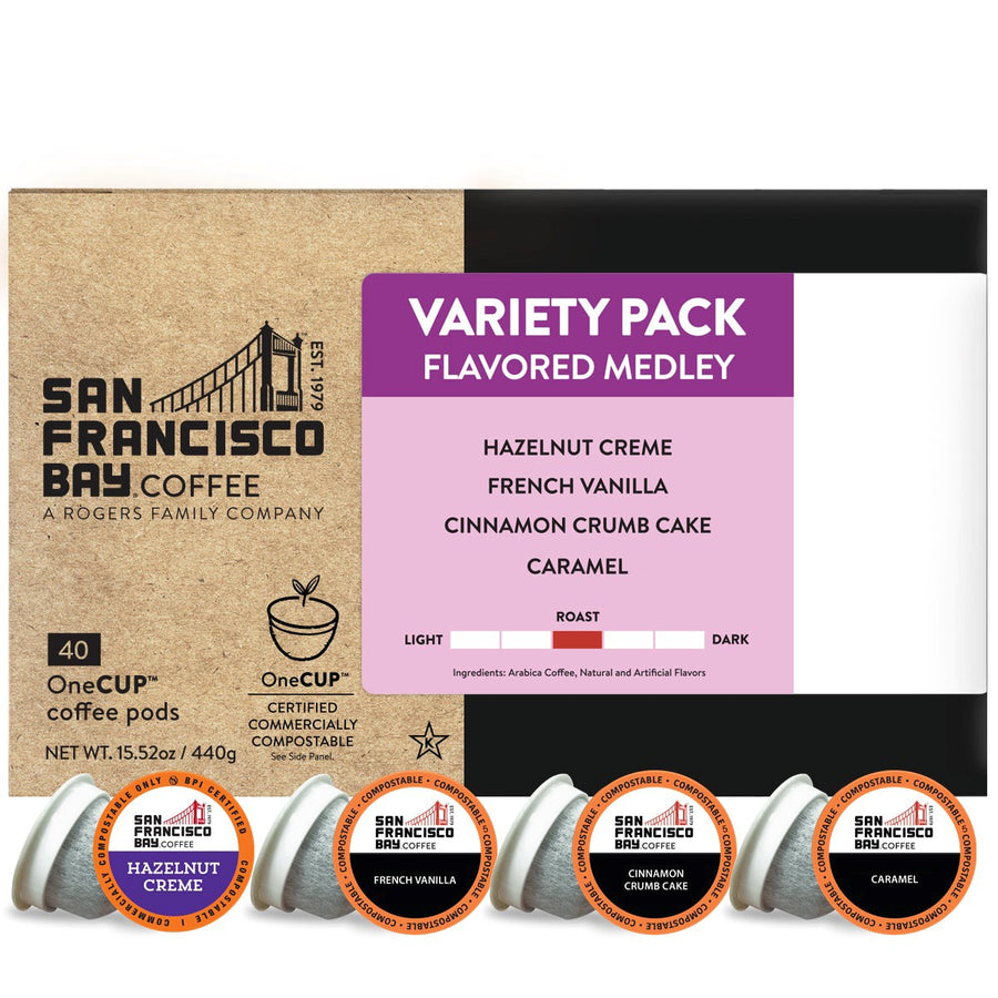 Flavored Medley Variety Pack OneCUP™ Coffee Pods, 40 Count - San Francisco Bay Coffee