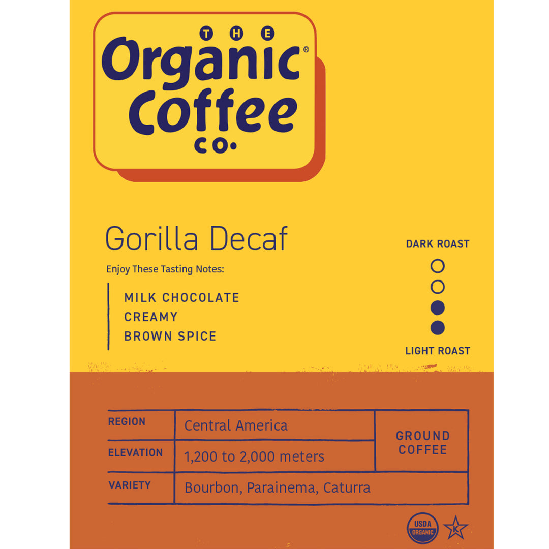 Organic Gorilla Decaf, Ground, 12 oz Bag
