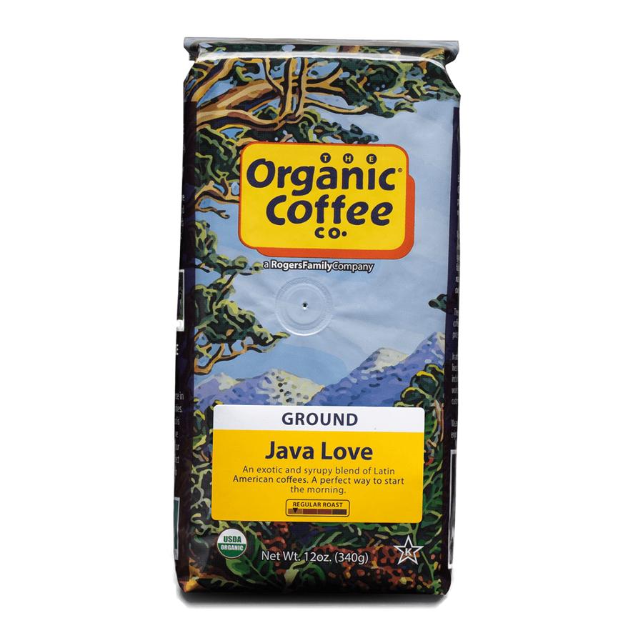 Organic Java Love, Ground, 12 oz Bag - Organic Coffee Co.