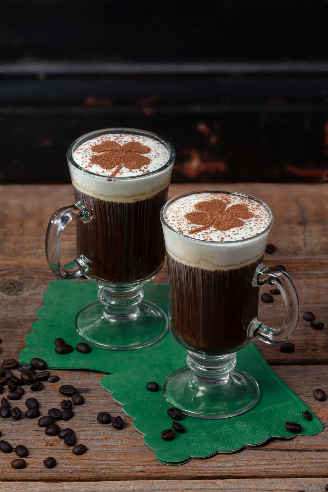 Two Twists on the Classic Irish Coffee: Irish Mocha and Shamrock Latte