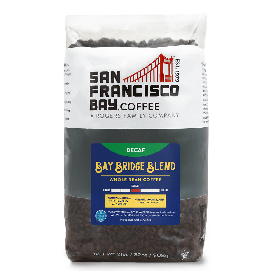 Decaf Bay Bridge Blend Whole Bean 2lb bag Coffee - San Francisco Bay Coffee