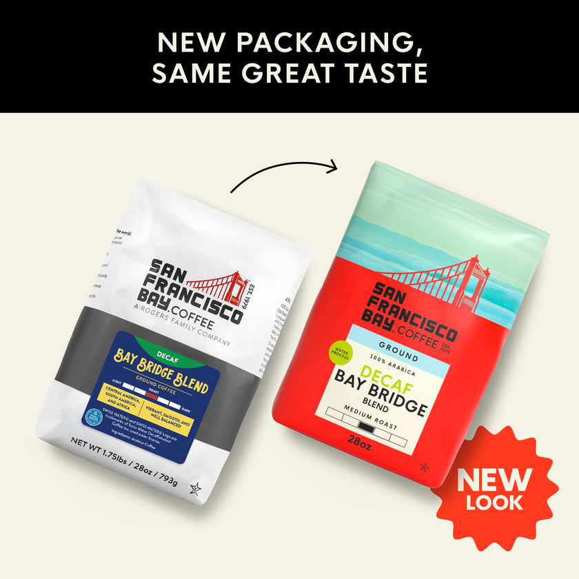 Decaf Bay Bridge Blend, Ground, 28 oz Bag
