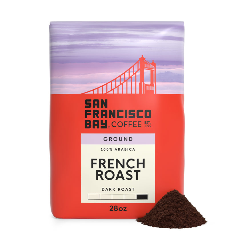 French Roast Ground Coffee Beans, 28 oz Bag | SF Bay Coffee French Roast Ground Coffee Beans, 28 oz Bag | SF Bay Coffee