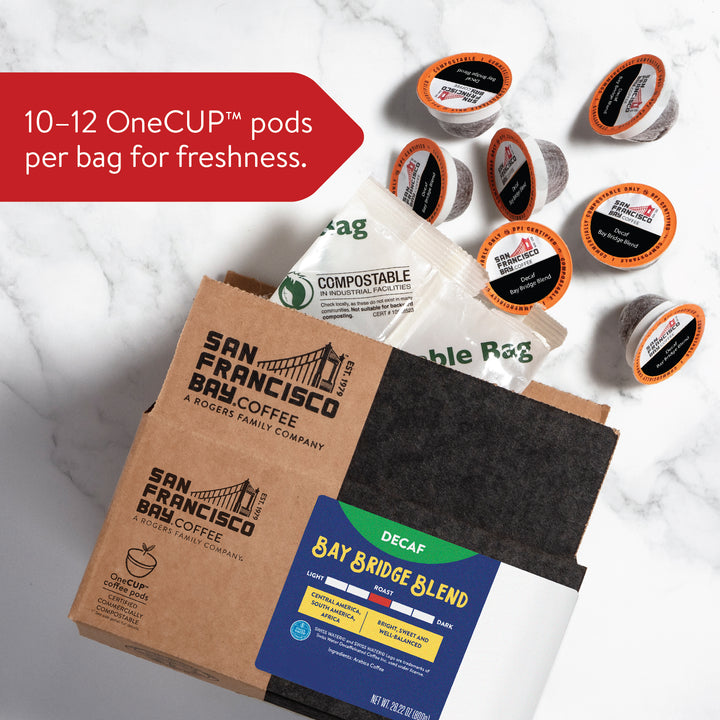 Decaf Bay Bridge Blend, OneCup™ Coffee Pods, 80 Count