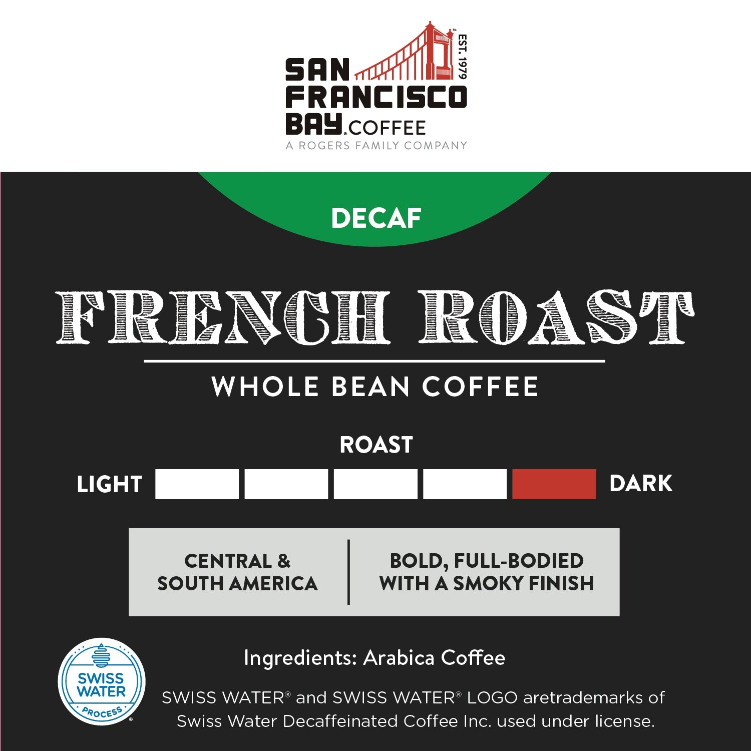 Decaf French Roast Whole Bean, 2 lb Bag