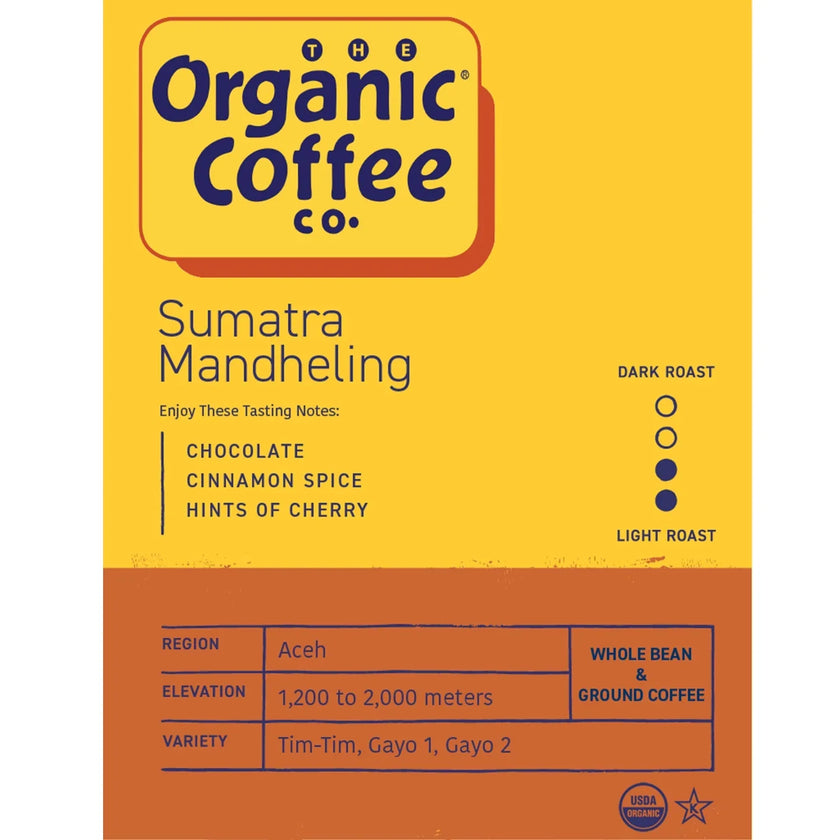 Organic Sumatra Mandheling, 2 lb. Bag - Whole Bean