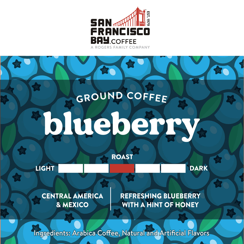 Blueberry Ground Coffee - Medium Roast - Refreshing Blueberry with a Hint of Honey - Arabica Coffee from Central America and Mexico