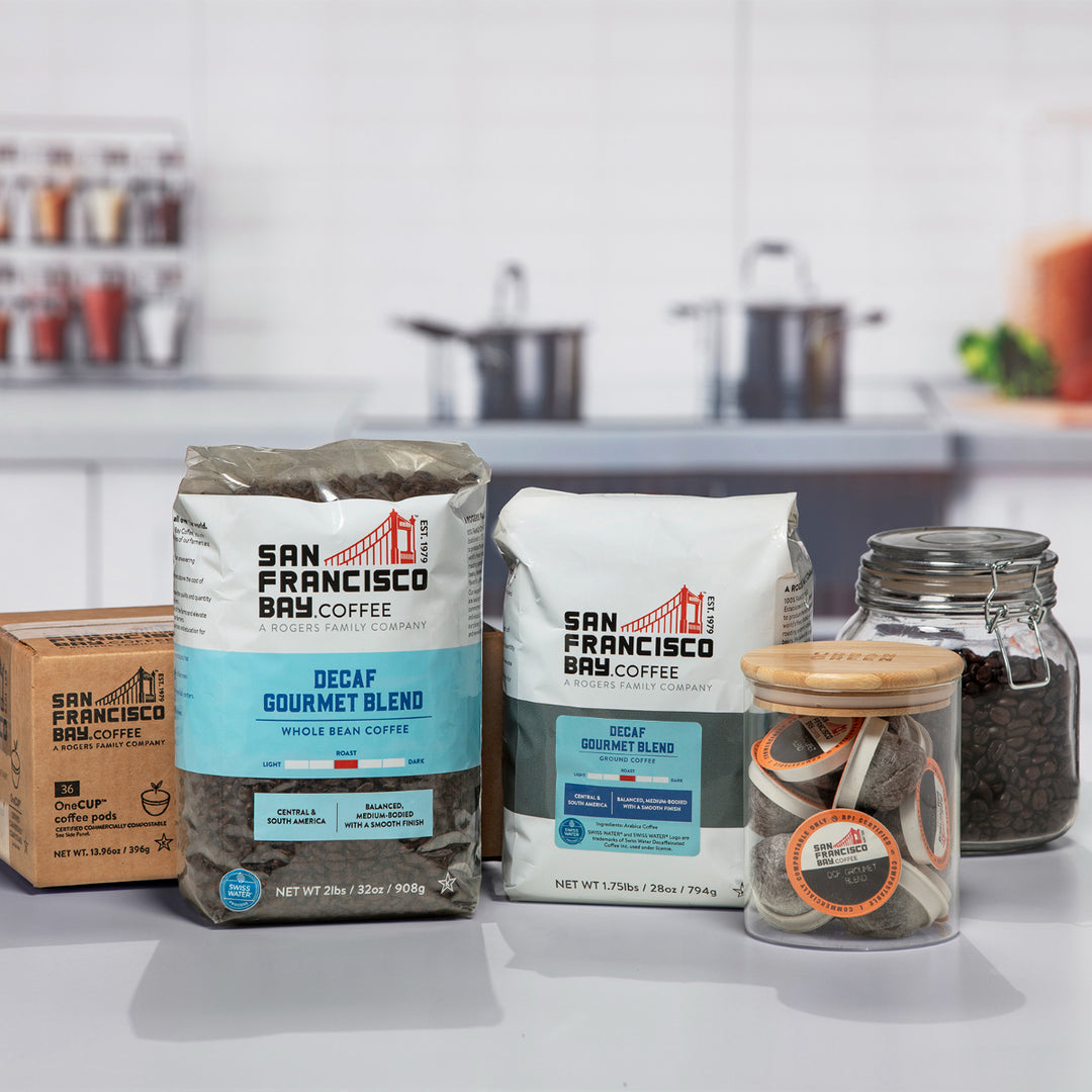 Different Types of San Francisco Bay Decaf Gourmet Blend Coffee Products