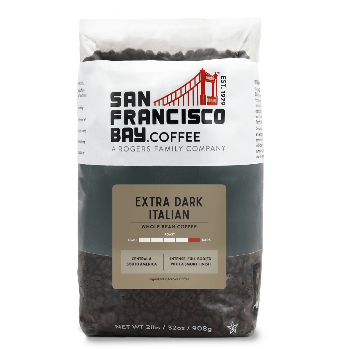 Extra Dark Italian Whole Bean, 2 lb Bag
