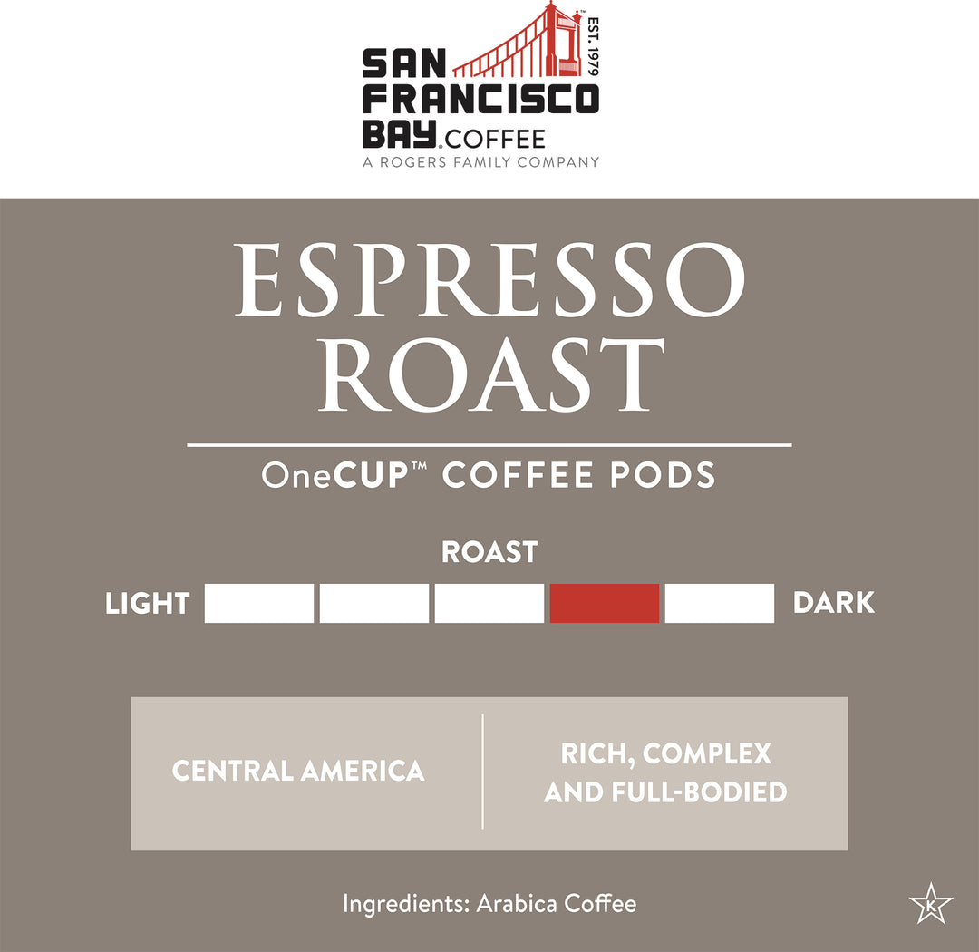 Espresso Roast Coffee Pod - medium-Dark Roast - Rich, Complex and Full-Bodied - Arabica Coffee from Central America