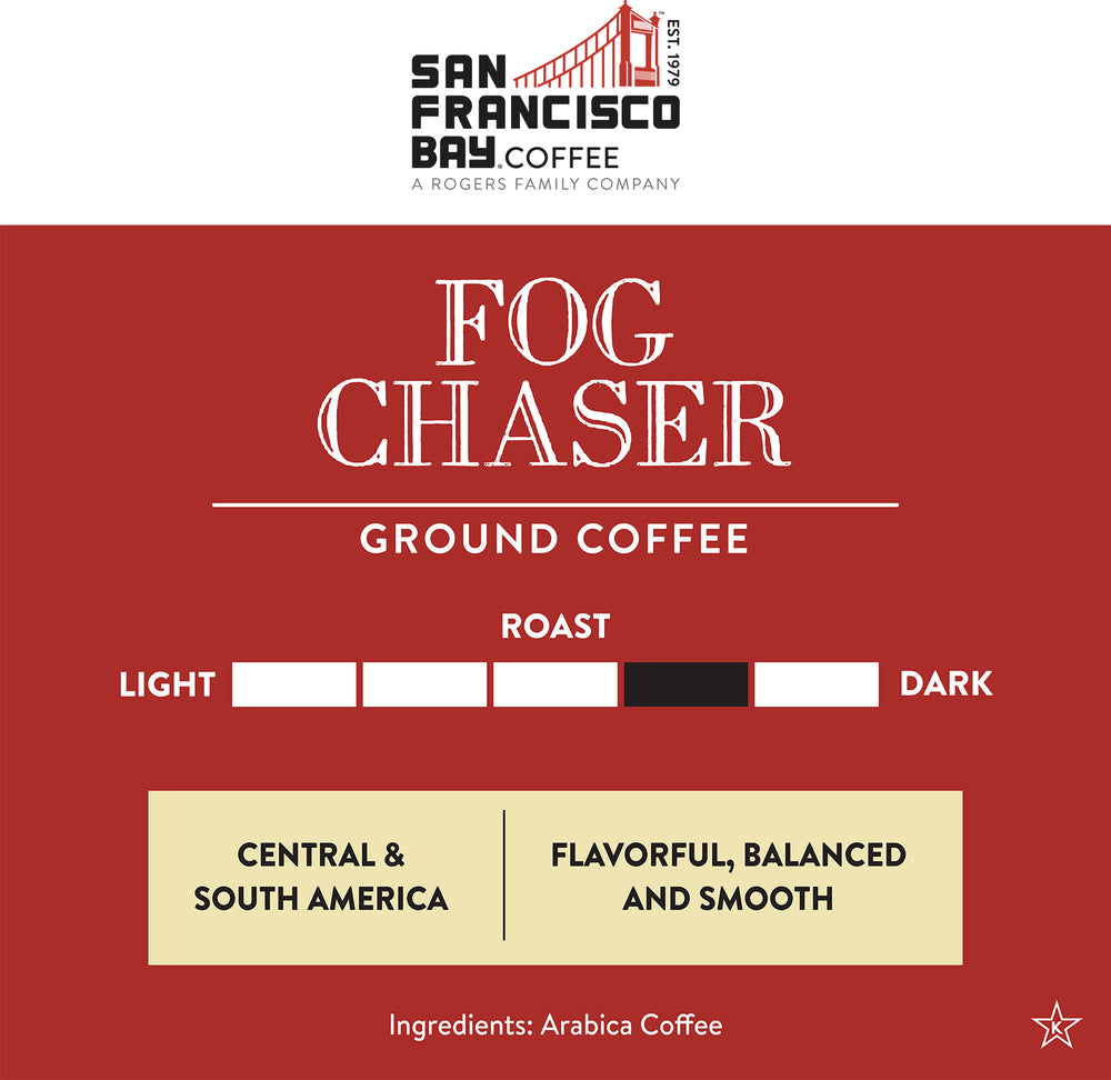 Fog Chaser Ground Coffee - Medium-Dark Roast - Flavorful, Balanced and Smooth - Arabica Coffee from Central and South America