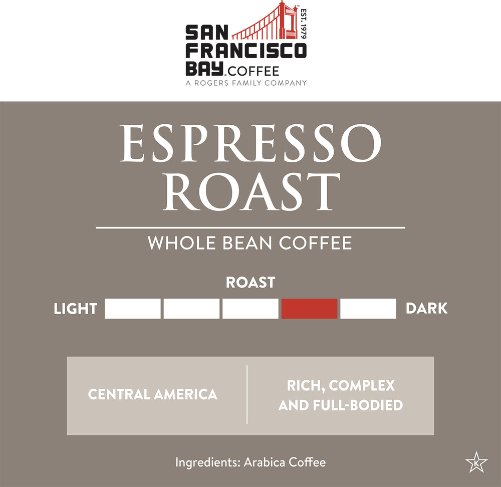 Espresso Roast Whole Bean Coffee - Medium-dark Roast - Rich Complex and Full-bodied - Arabica Coffee from Central America 