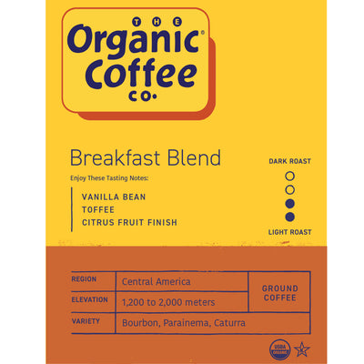 Organic Breakfast Blend, Ground,12 oz Bag
