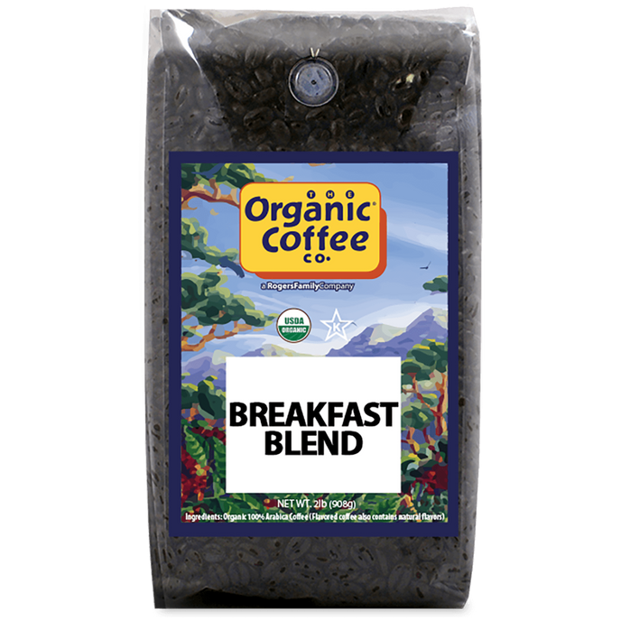 Organic Breakfast Blend Whole Bean, 2 lb Bag Whole Bean