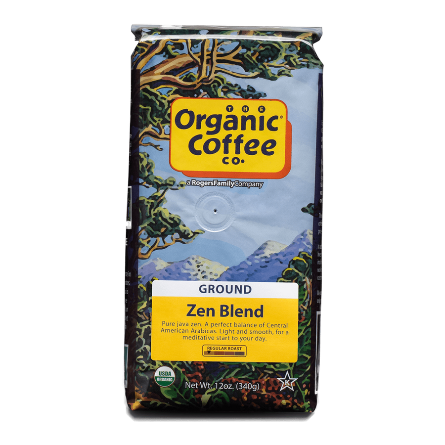 Organic Zen Blend, Ground, 12 oz Bag - Organic Coffee Co.